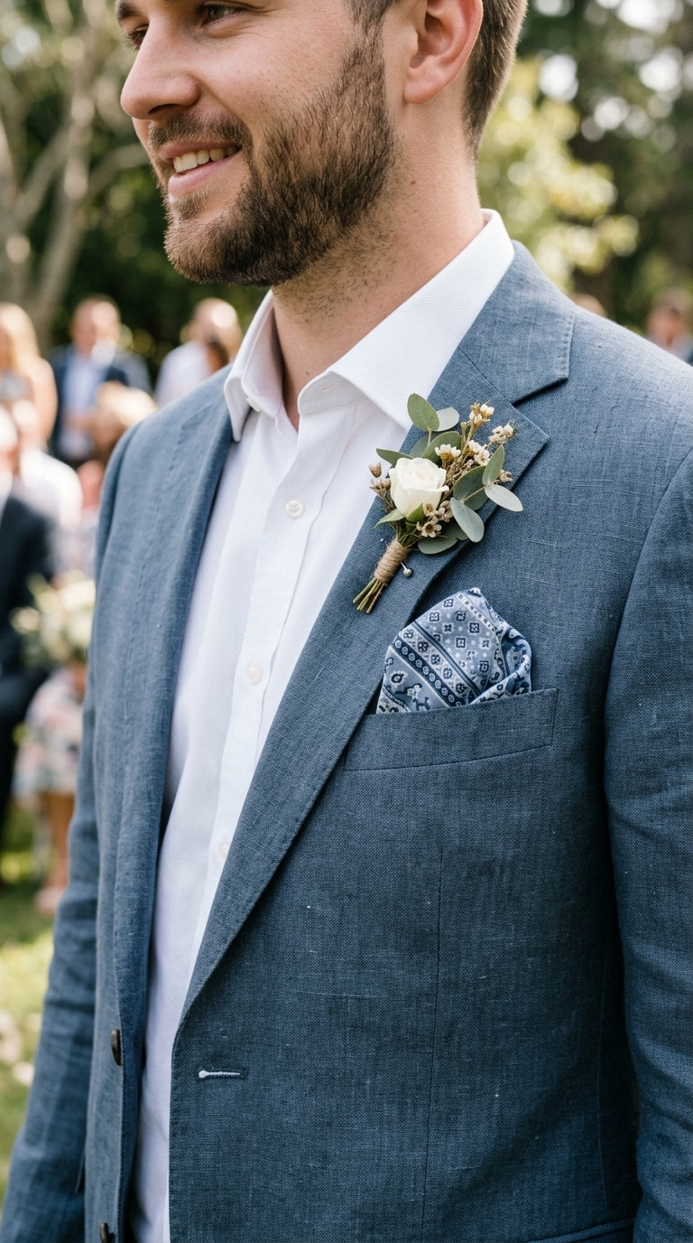 2. Sophisticated Dusty Blue Linen