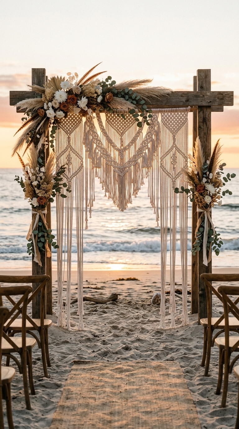 6. Bohemian Macrame Arch