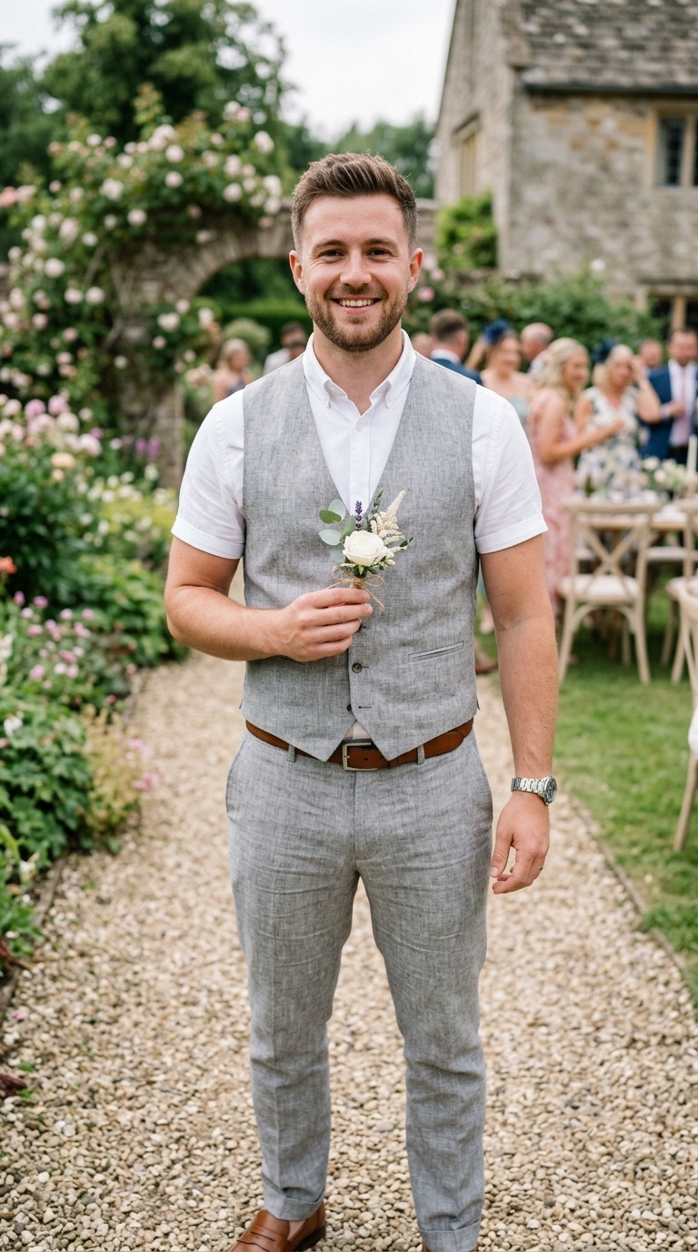 6. Effortless Linen Vest & Trouser Combo