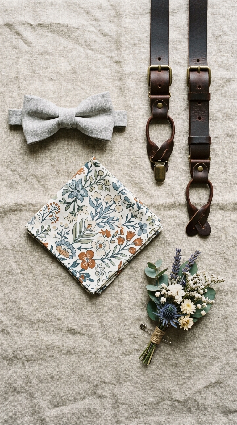 9. Accessorizing Linen Looks with Suspenders and Bow Ties