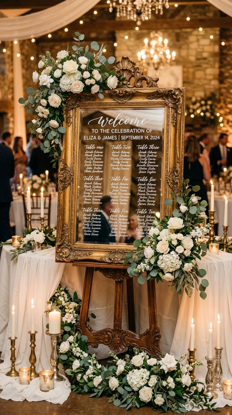 1. Mirror Elegance Seating Chart