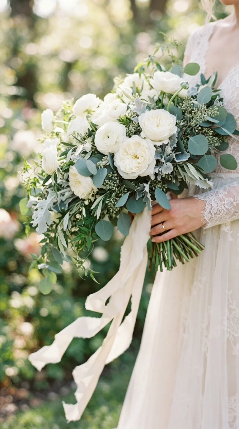 1. The Ethereal White & Green Bouquet