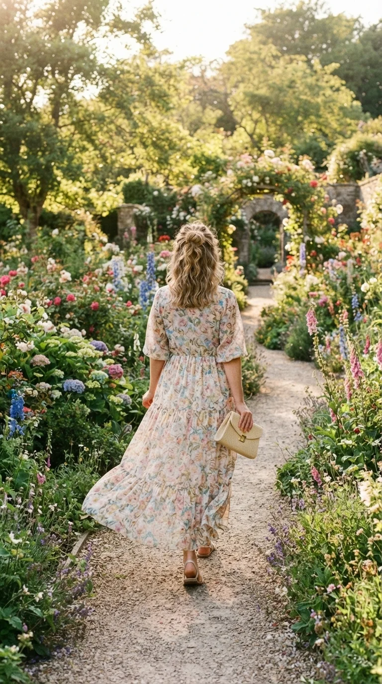 1. The Flowy Floral Maxi for Garden Nuptials