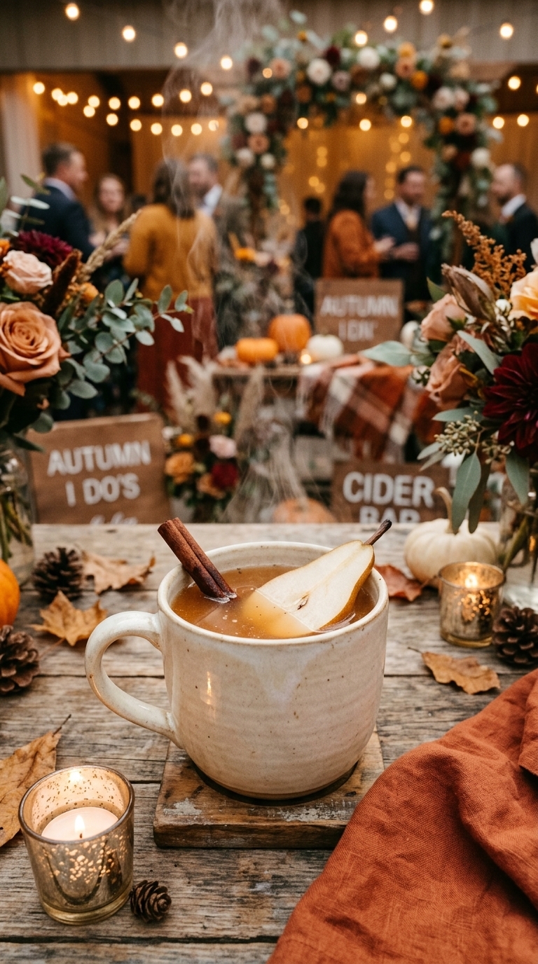 10. Cozy Up with a Warm Spiced Pear Cider for Fall Weddings