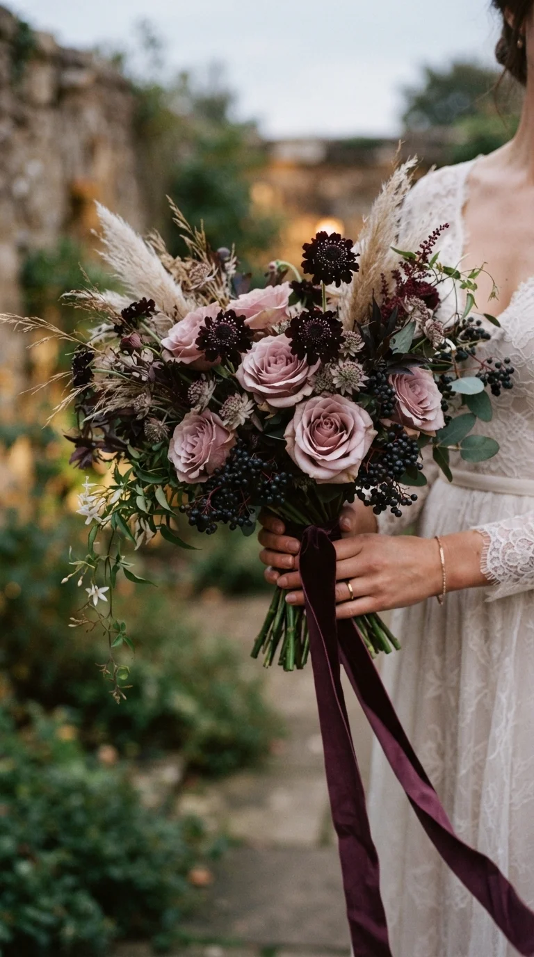 10. Moody Mauve & Burgundy Accents