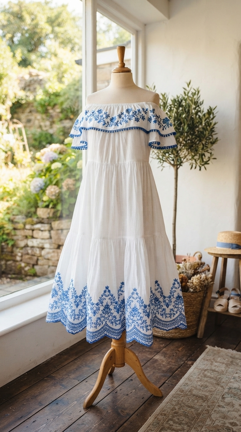 10. Off-the-Shoulder Cotton Dress