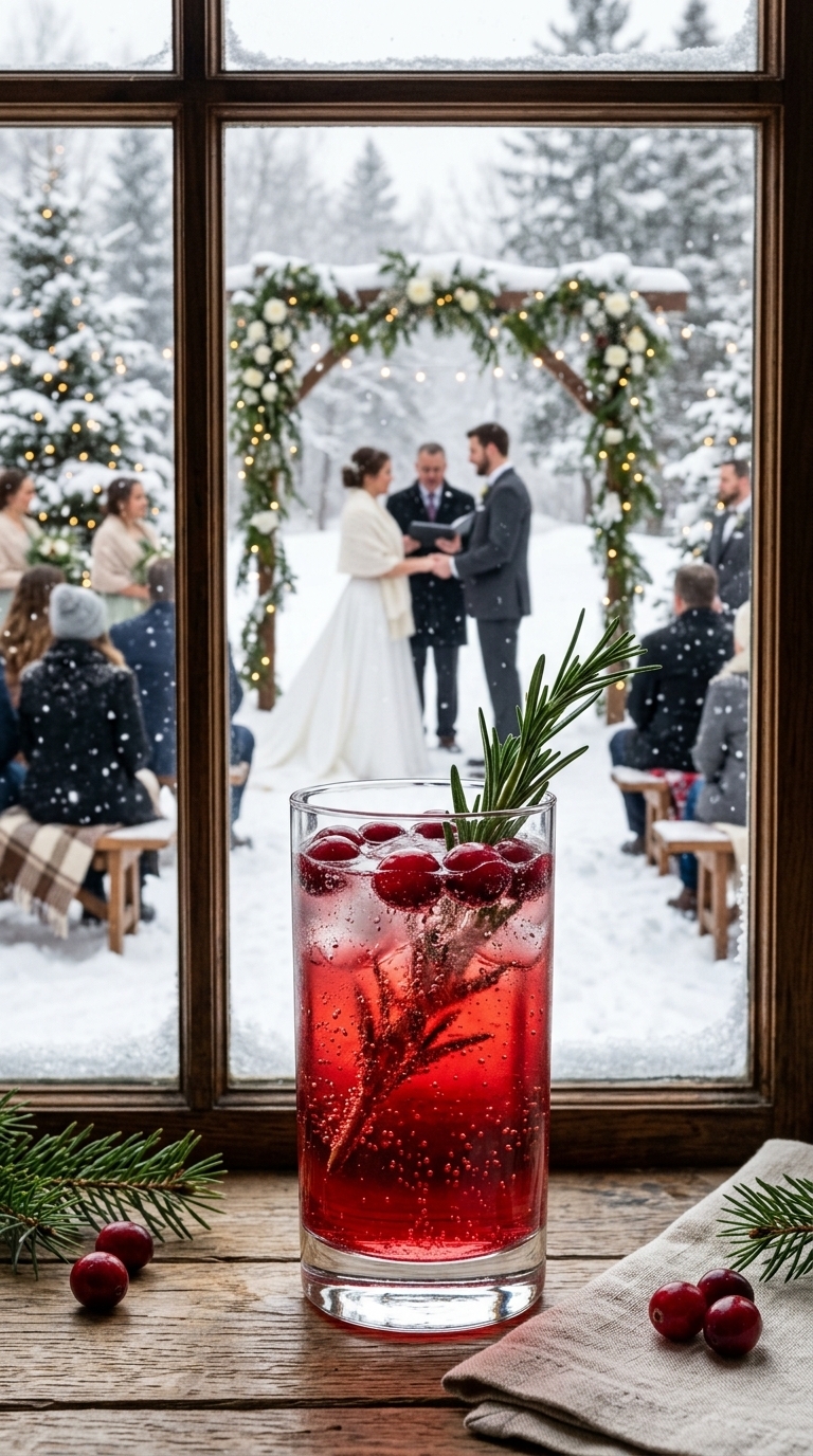 11. Embrace Winter Elegance with a Cranberry Rosemary Sparkler