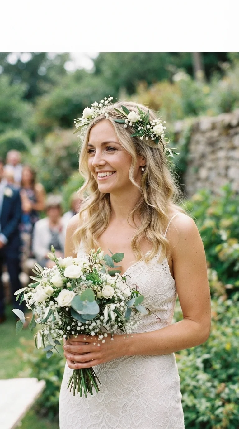 11. Modern Fresh Flower Crowns with a Minimalist Twist
