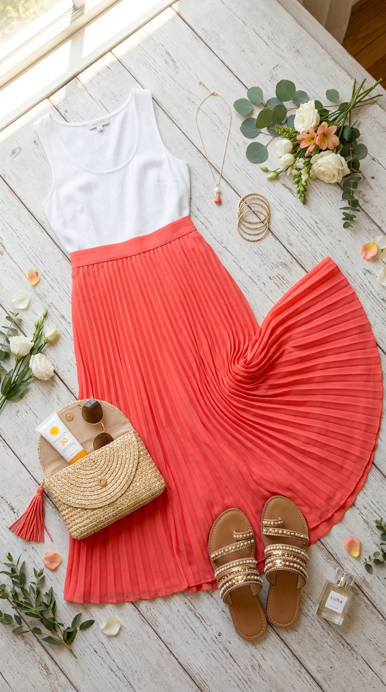 11. Play with Color: Vibrant Maxi Skirt & Stylish Top