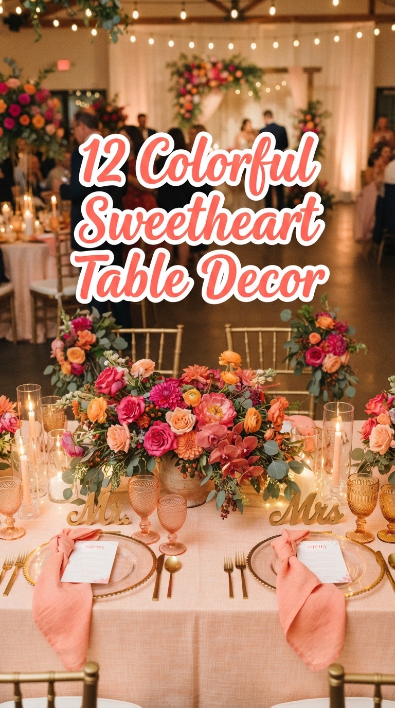 12 Colorful Sweetheart Table Decor