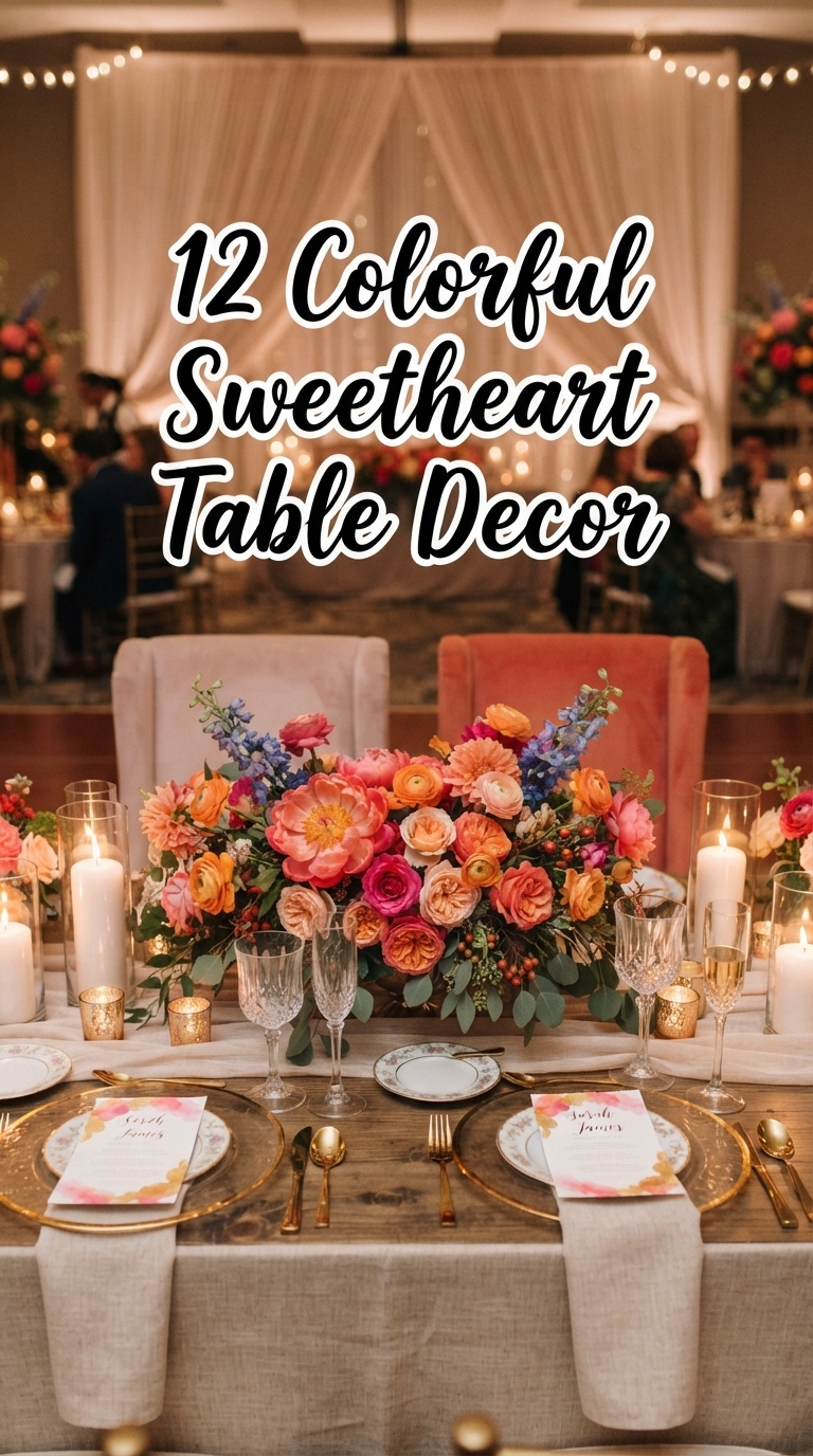 12 Colorful Sweetheart Table Decor
