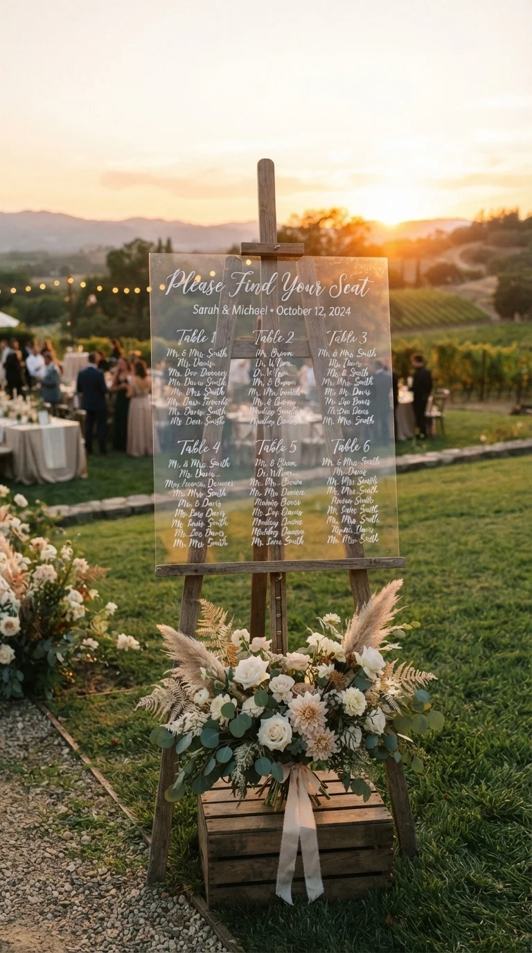 12. Elegant Transparent Seating Charts