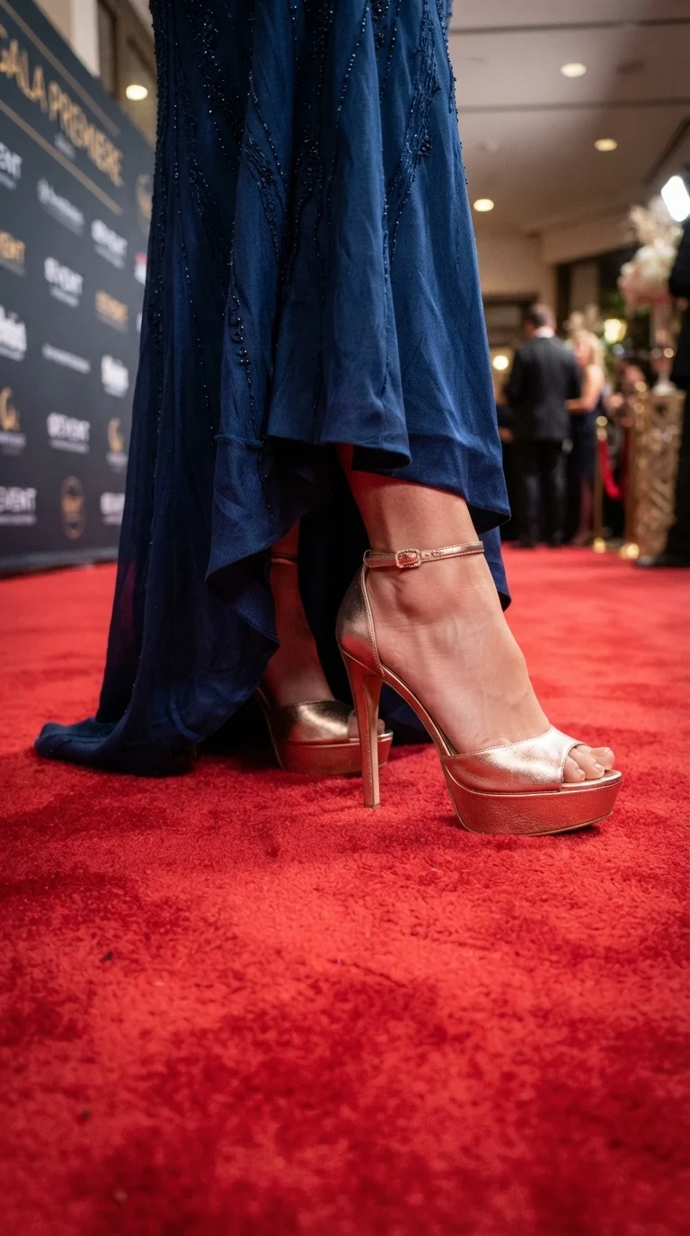 12. Metallic Platform Heels for Grand Celebrations