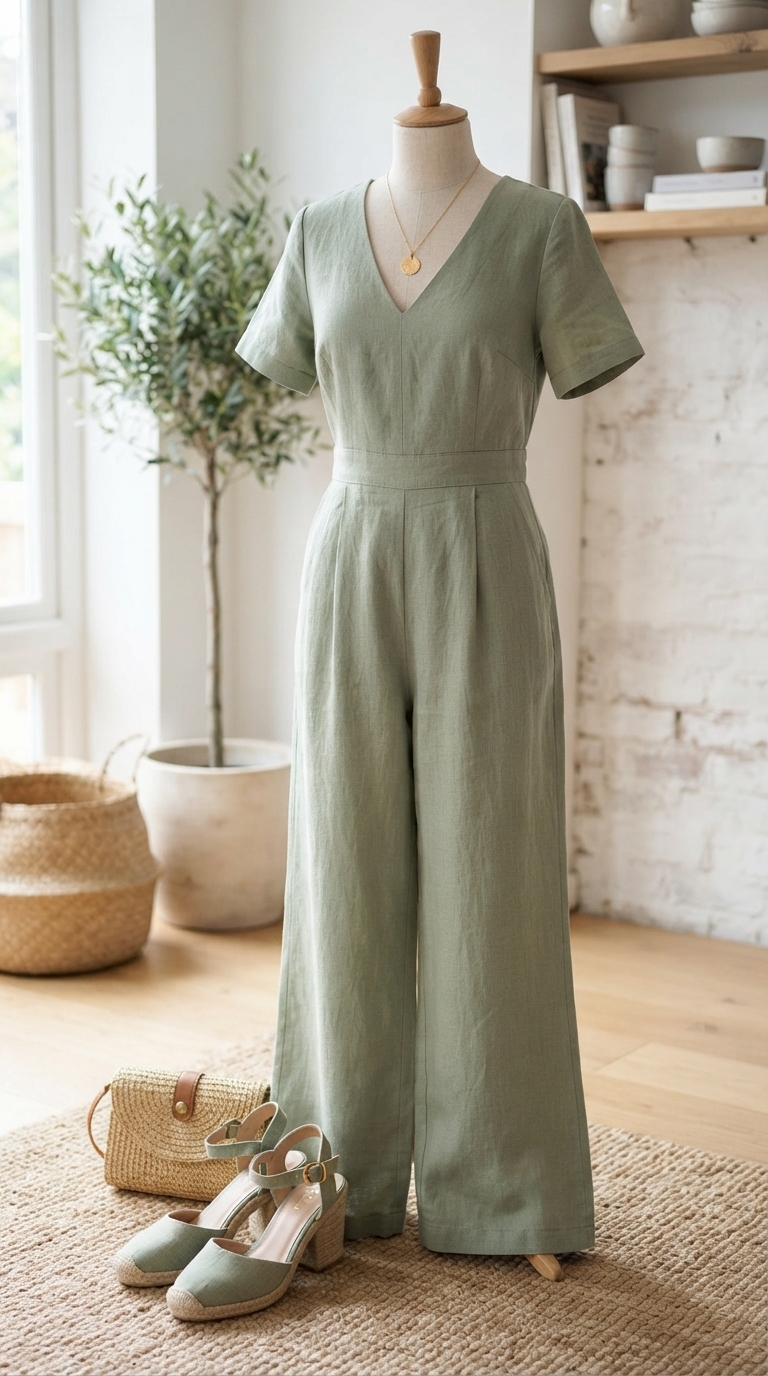 2. Chic Linen Jumpsuit