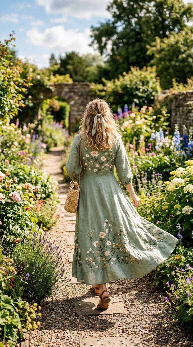 2. Effortless Charm: Sage Green Flowy Maxi