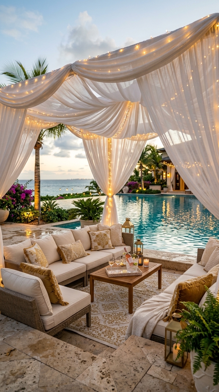 2. Elegant Draped Canopies