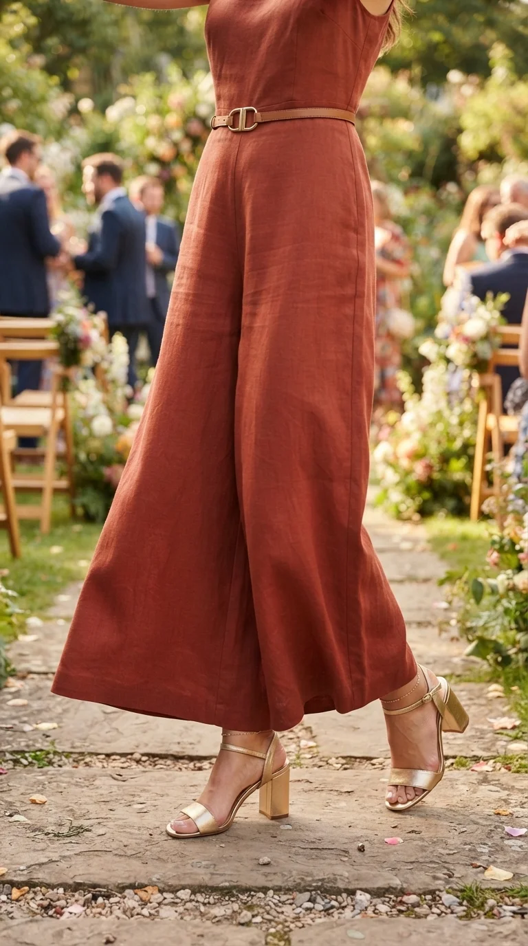 2. Elegant Wide-Leg Linen Jumpsuit