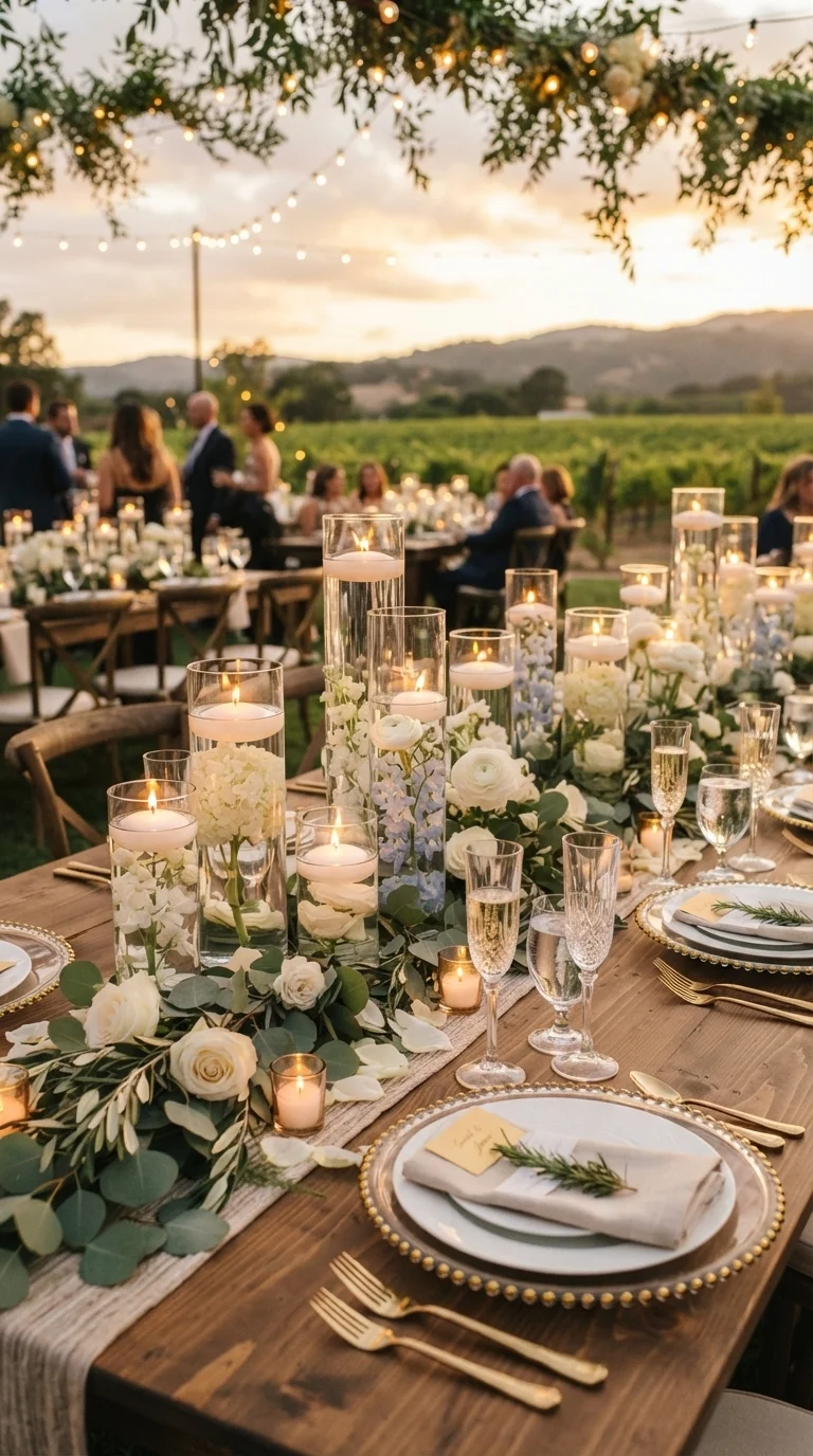2. Glowing Floating Candle Centerpieces