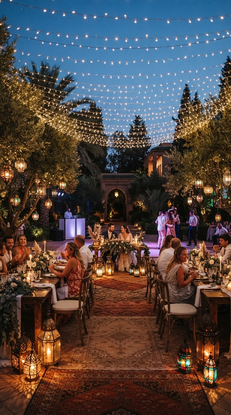 2. Light Up the Night with Fairy Lights & Lanterns