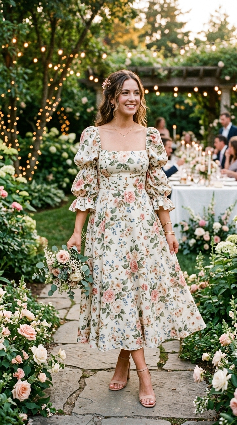 2. Romantic Floral Midi Dress