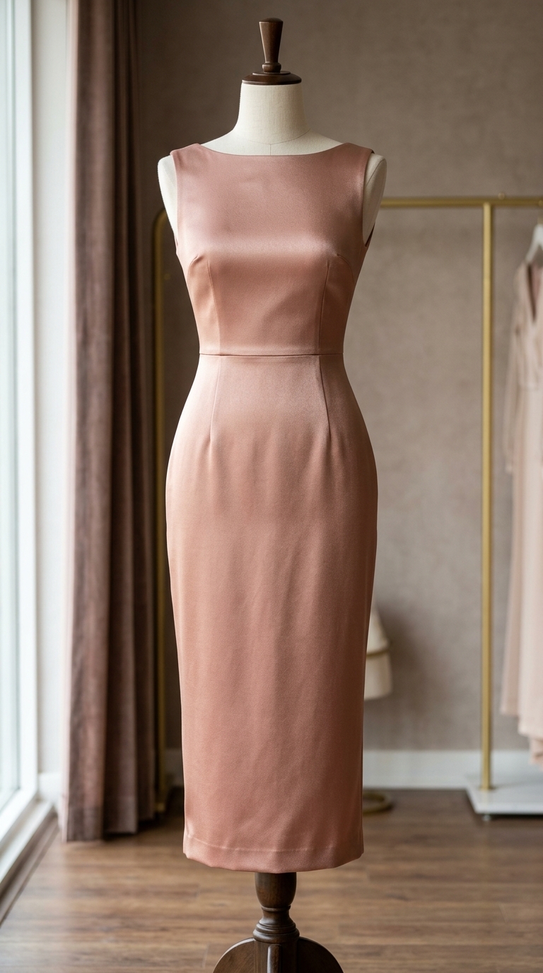 2. Sophisticated Midi Sheath for Timeless Charm