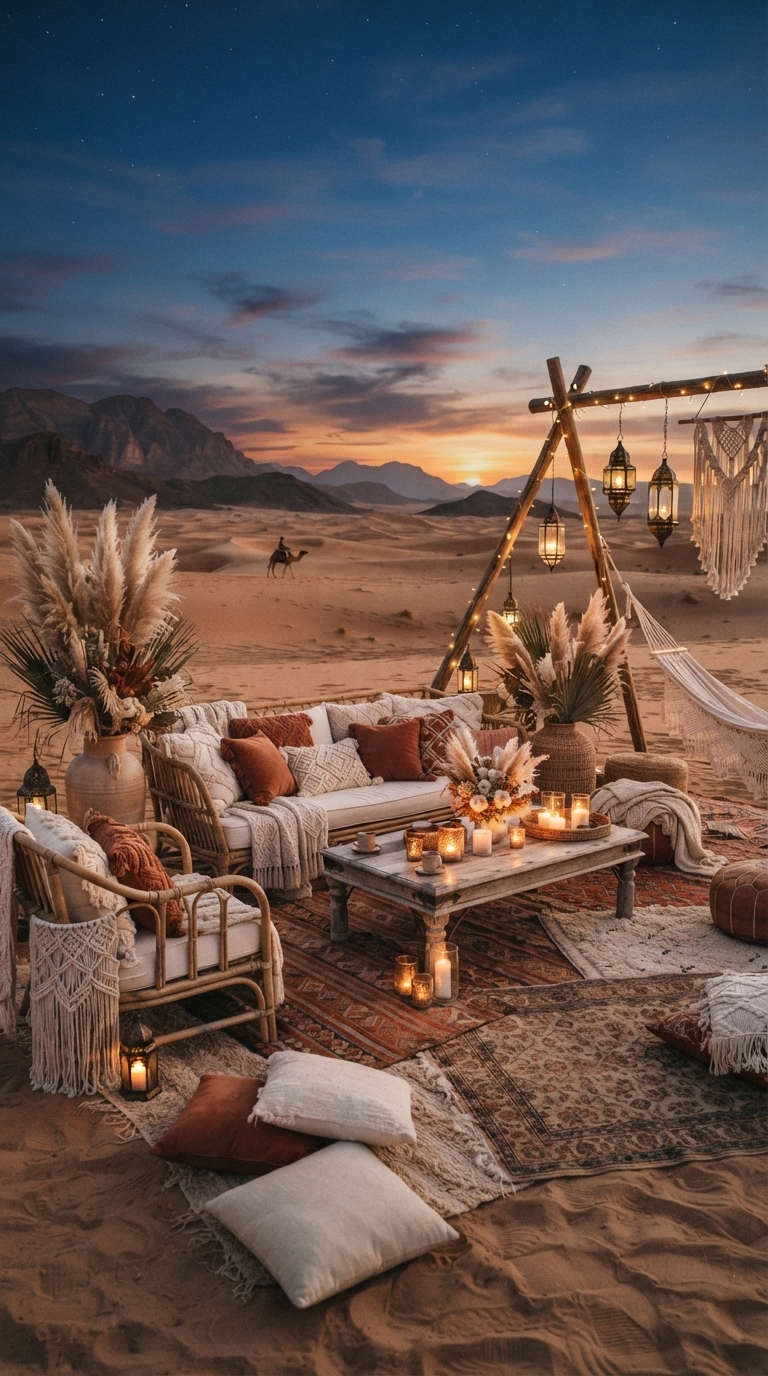 3. Boho Desert Lounge Areas