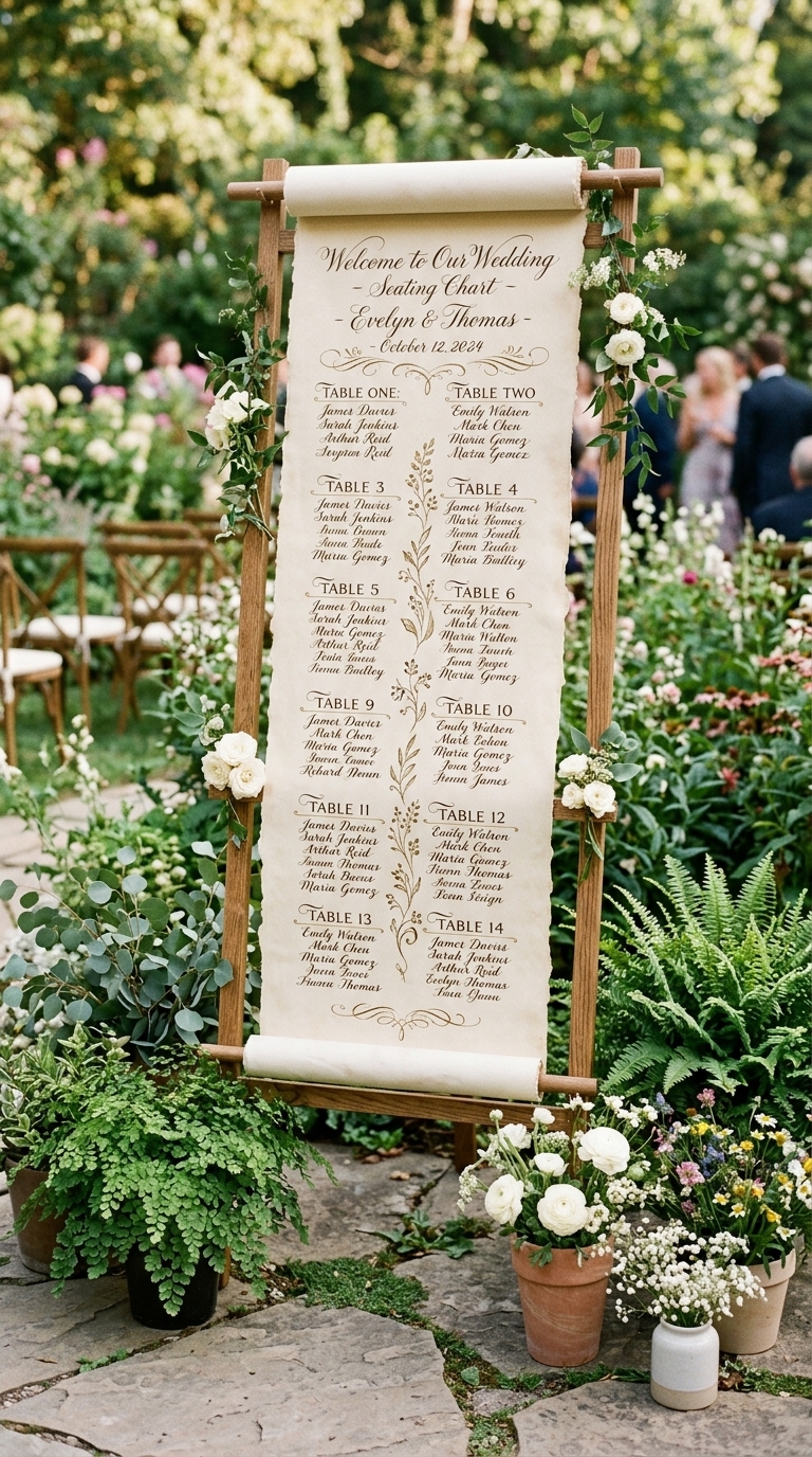3. Botanical Scroll Seating Plan