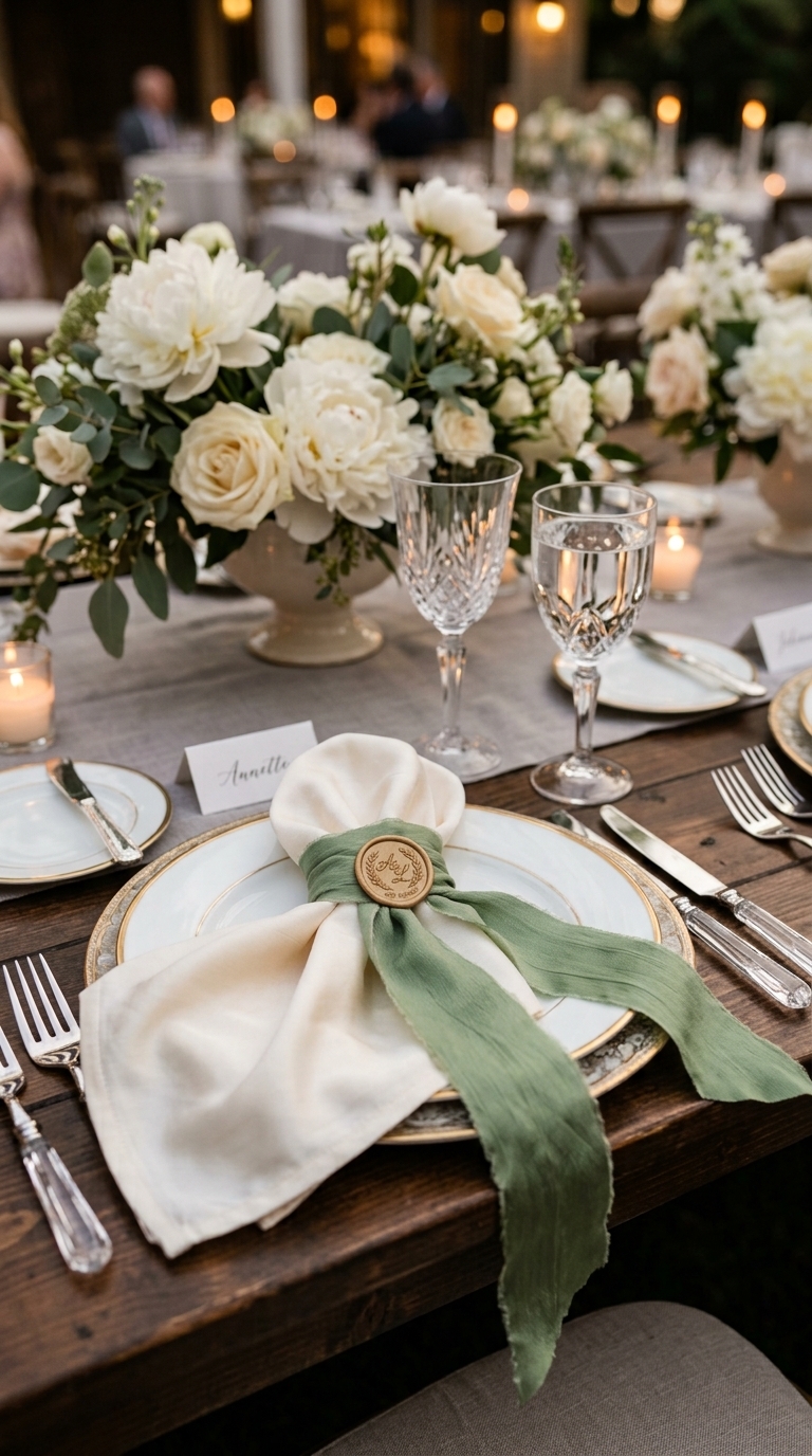 3. Cascading Ribbon and Wax Seal