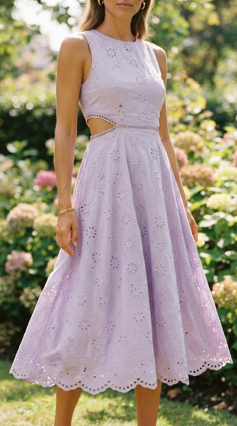 3. Lightweight Midi Dress with Cutouts