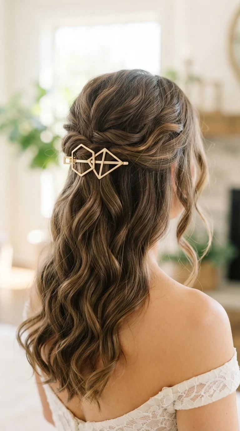 3. Modern Geometric Hair Clips for an Architectural Edge