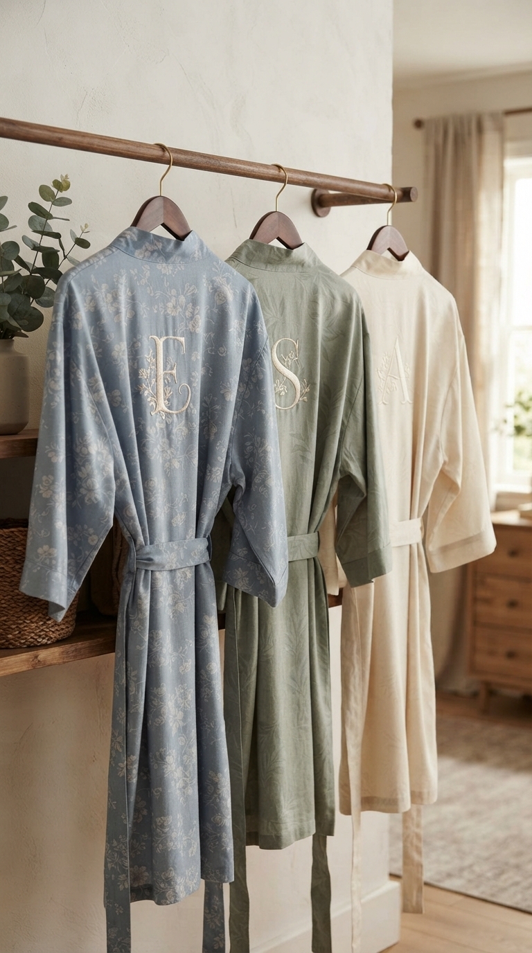 3. Personalized Embroidered Kimono Robes