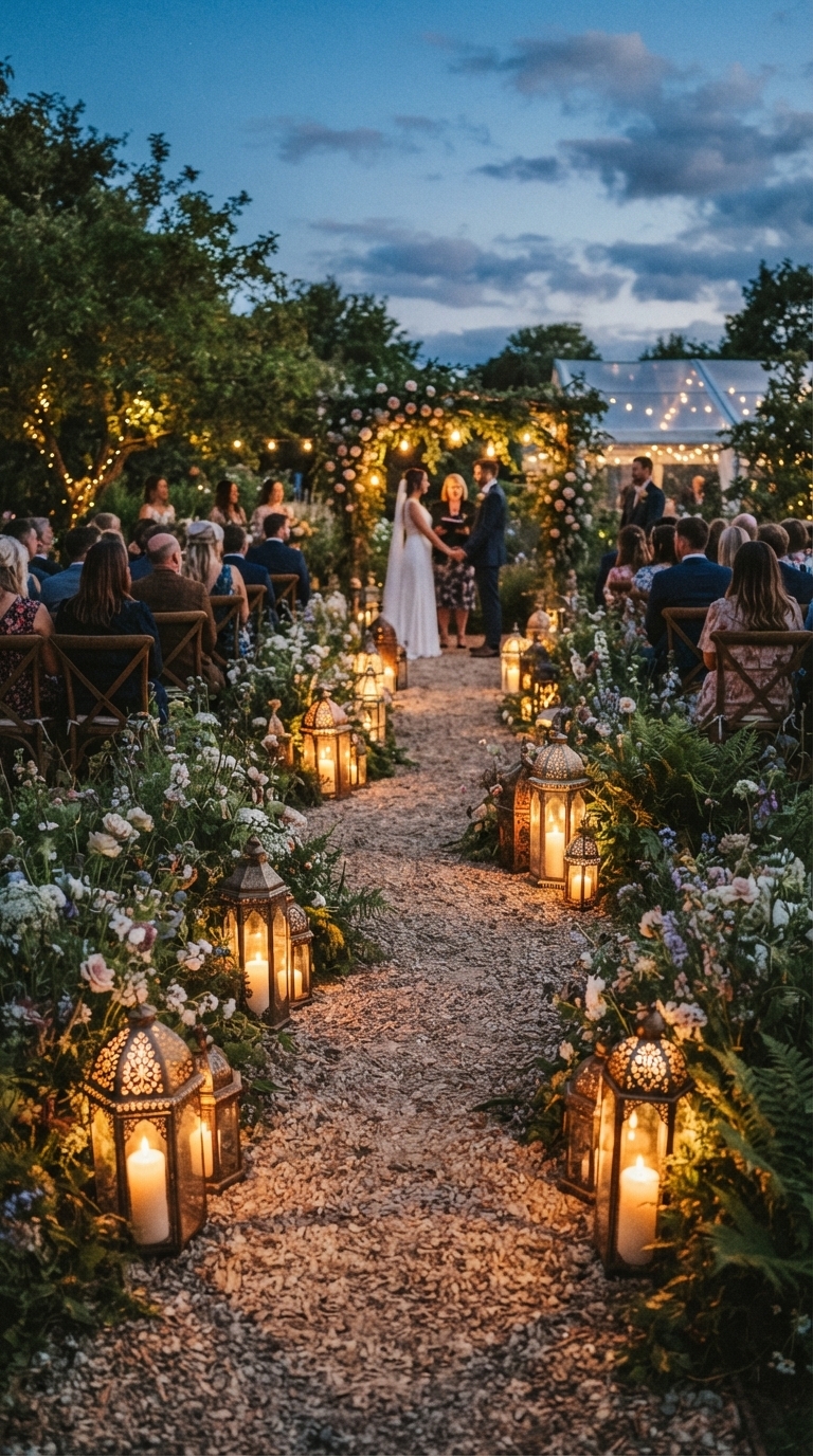 3. Pillar Candles in Lanterns for Rustic Chic