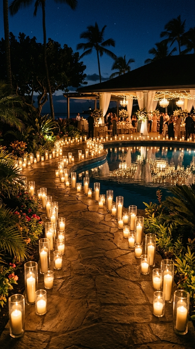 3. Romantic Candlelit Pathways