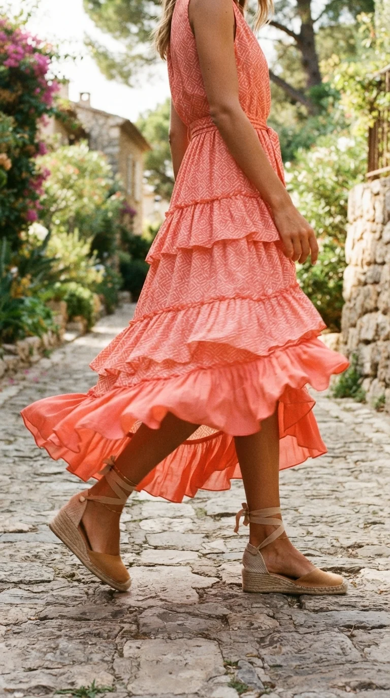 3. Romantic Ruffle Hem Maxi for Added Flair