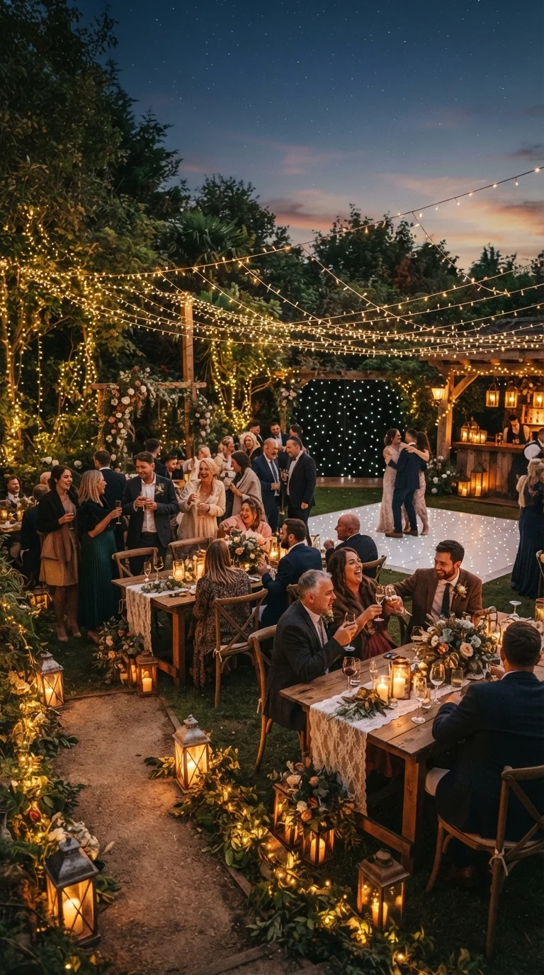 4. Ambient Lighting with Fairy Lights & Lanterns