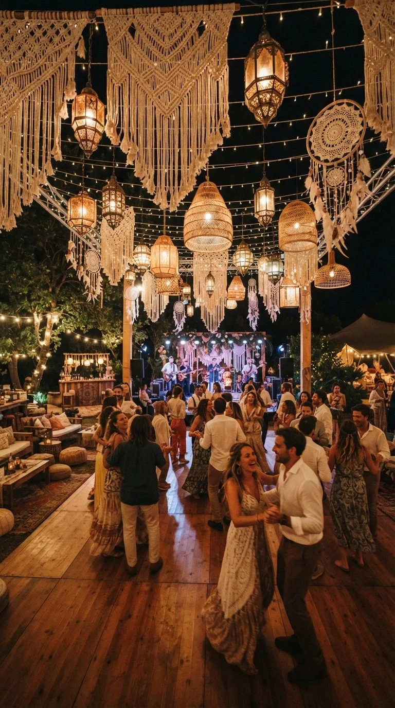 4. Boho Chic Macrame & Lantern Hangings