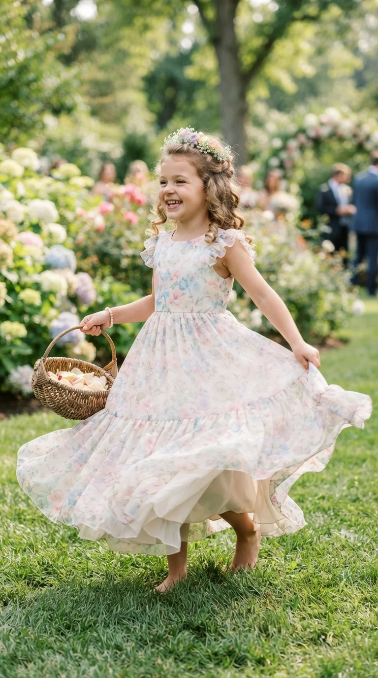 4. Delicate Floral Print Chiffon