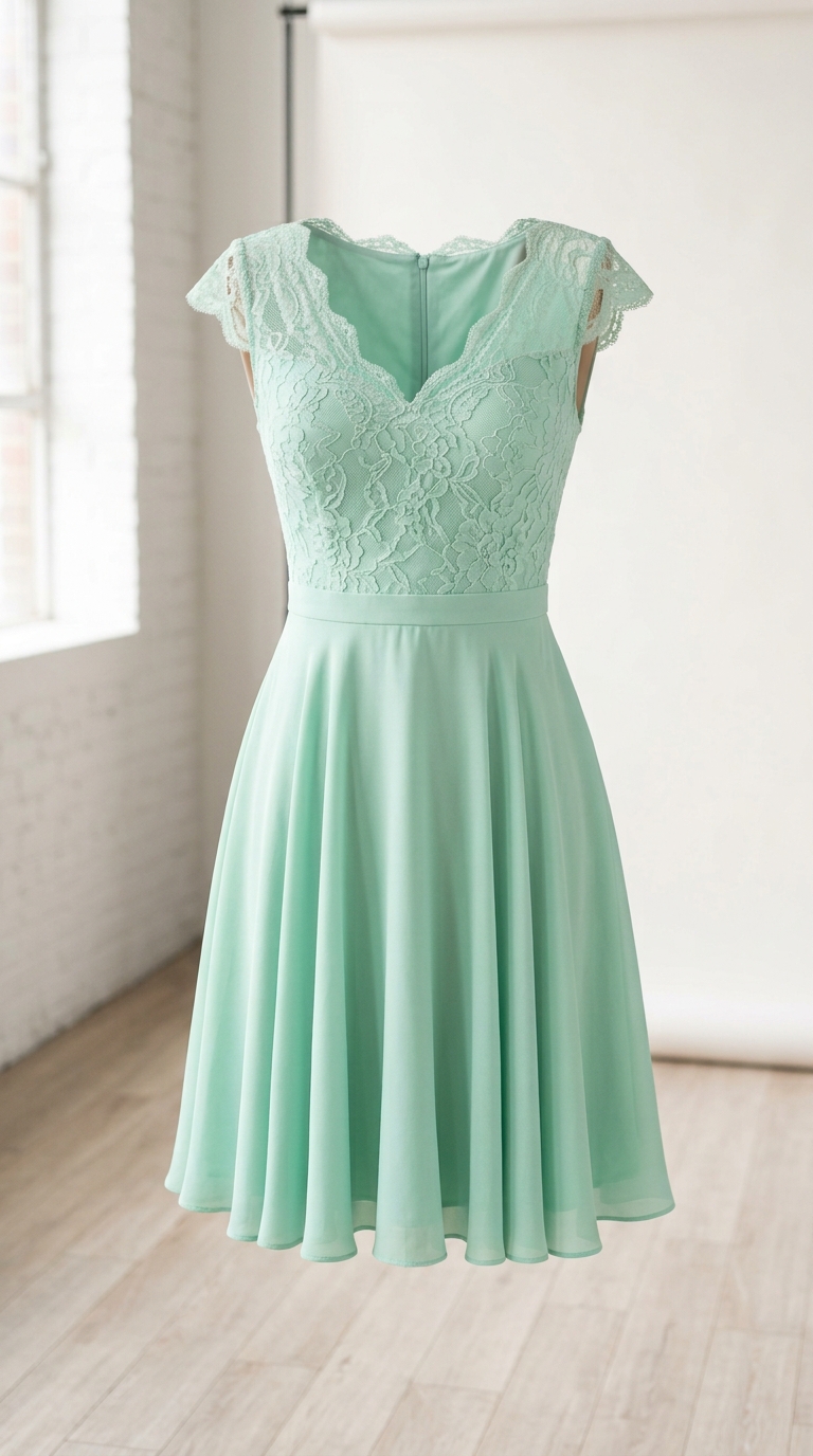 4. Fresh & Chic: Mint Green A-Line Cocktail Dress
