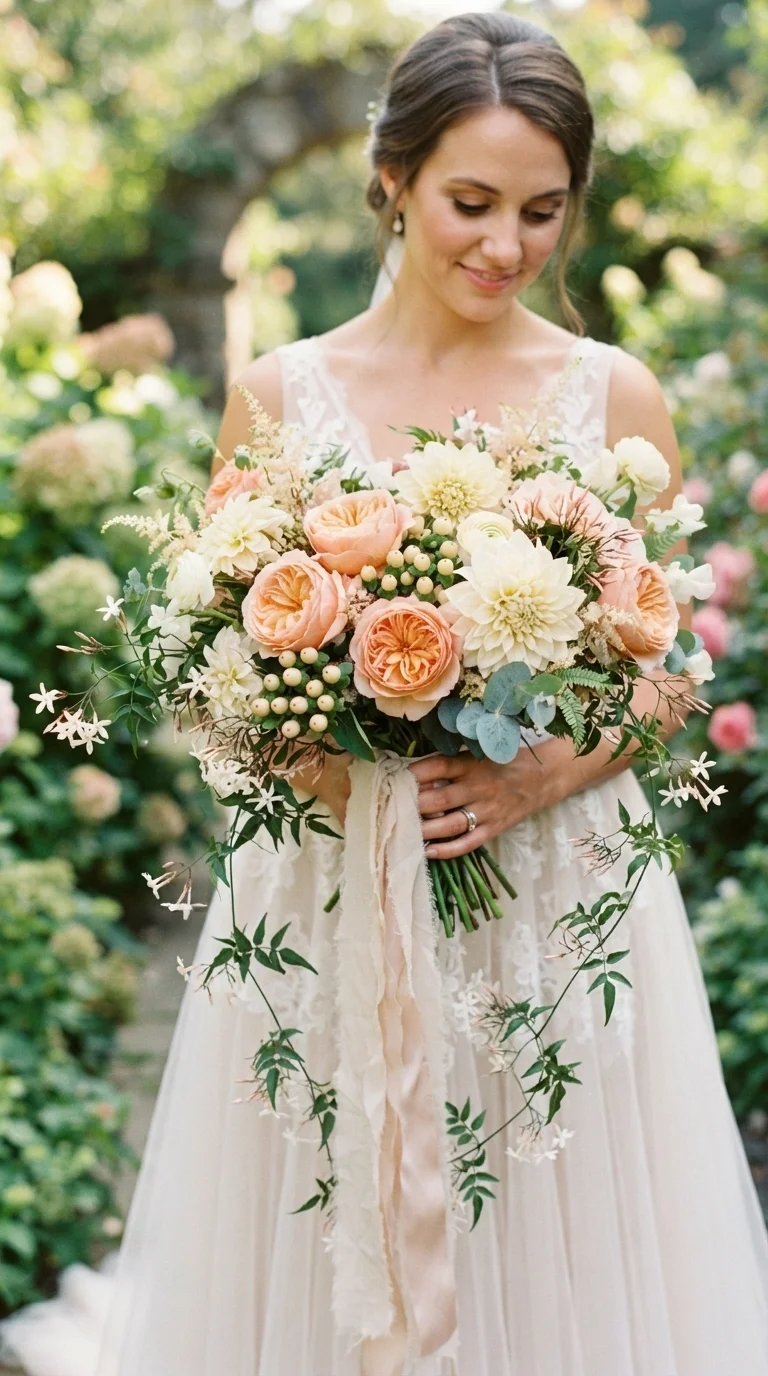 4. Peach & Cream Garden Romance