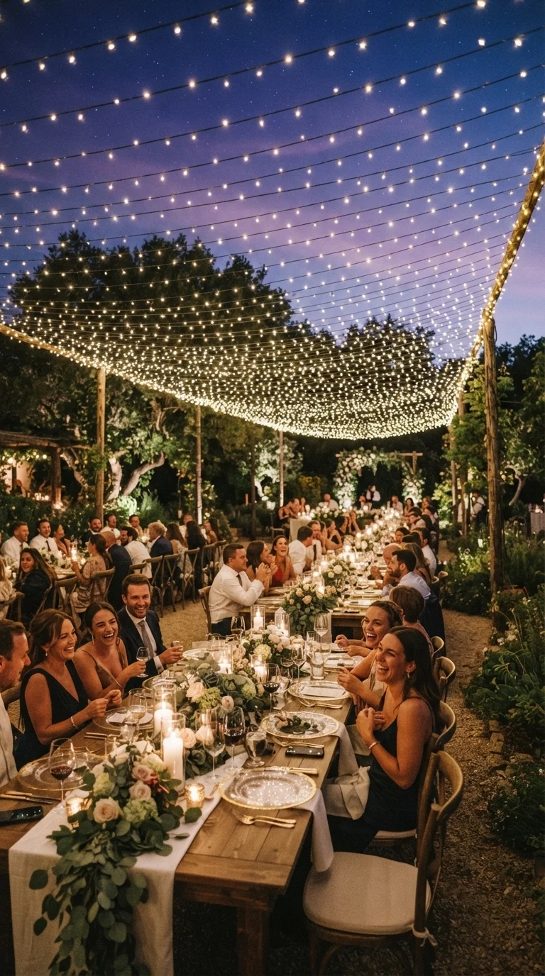 4. Twinkling String Light Canopies