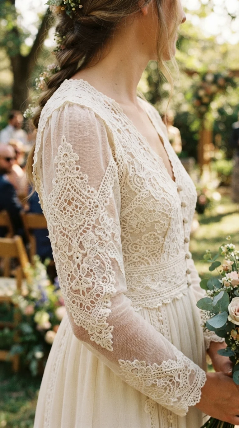 5. Bohemian Lace Maxi for Rustic Charm