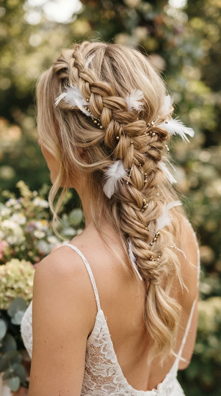 5. Boho Feather Accents for Free-Spirited Brides