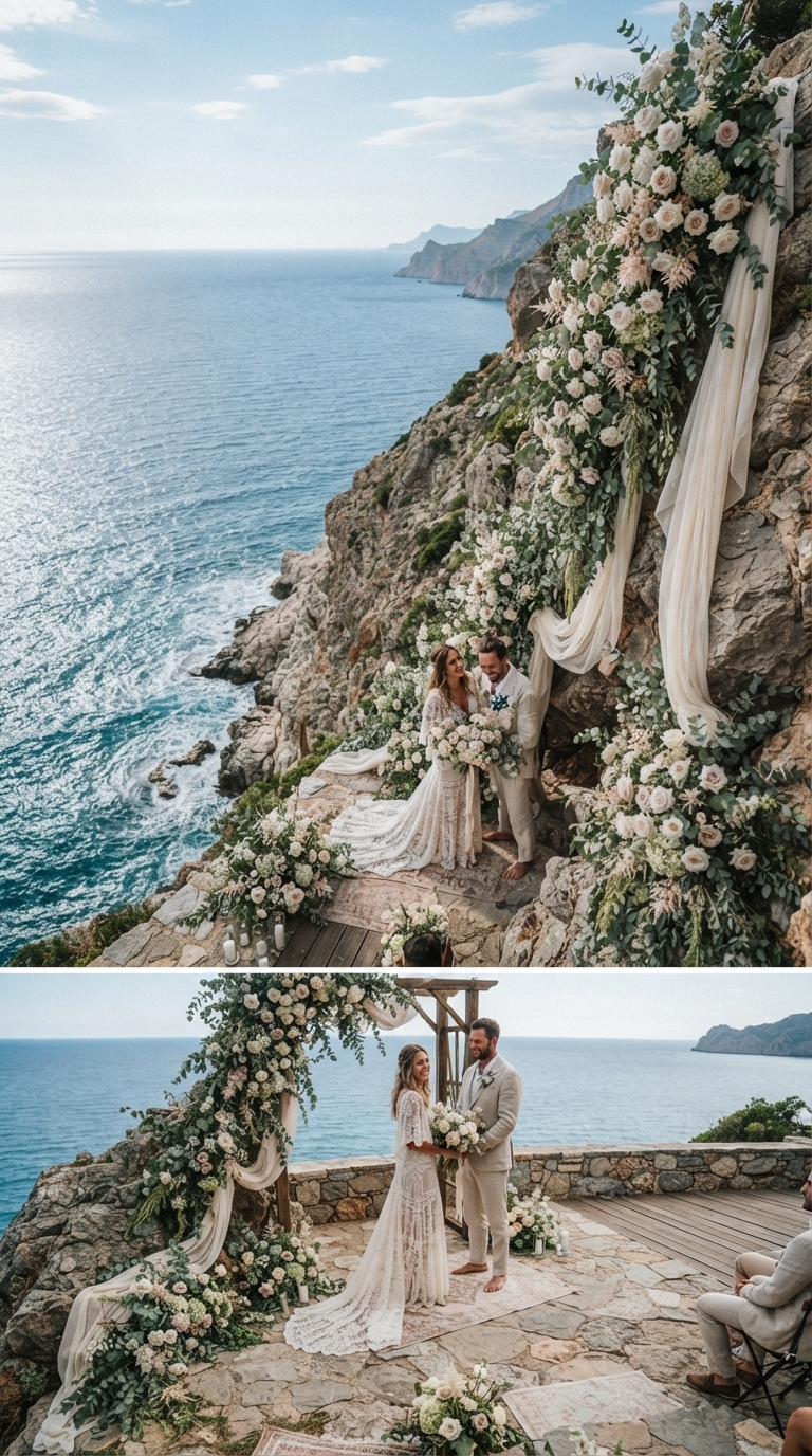 5. Cliffside Elopement Floral Installations