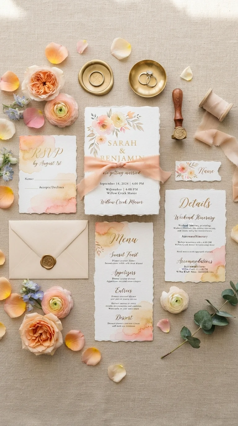5. Soft Watercolor Stationery Suites