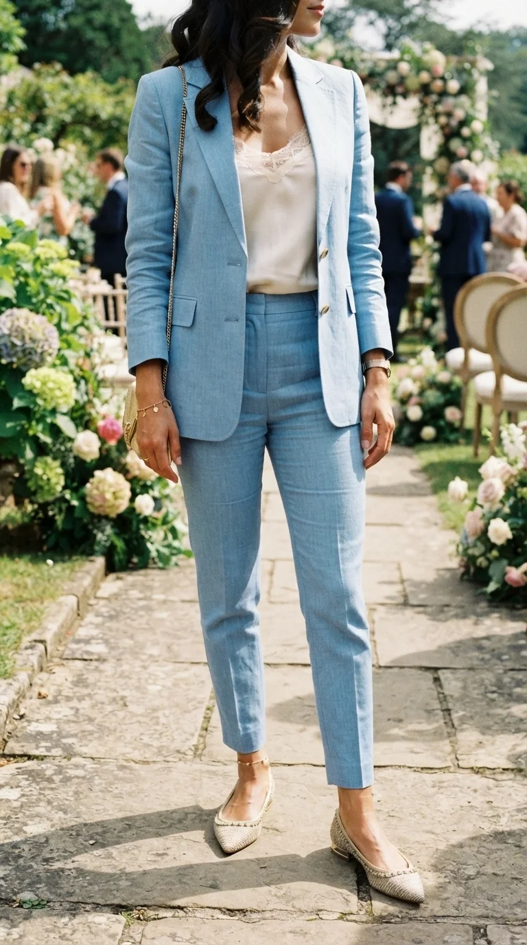 5. Sophisticated Linen Blazer & Trousers