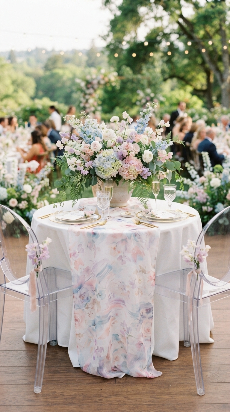 5. Whimsical Watercolor Sweetheart Table