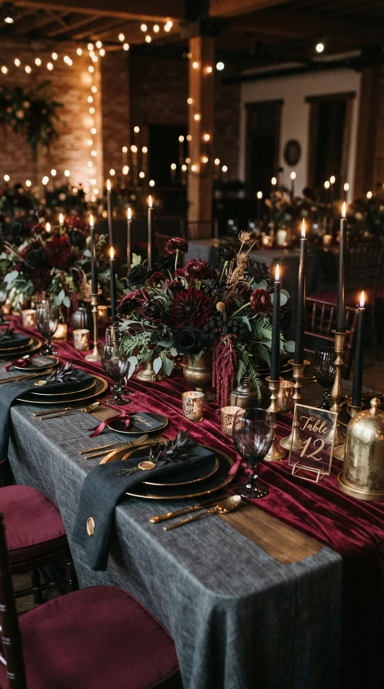 6. Add Drama with Dark Hues and Velvet Runners