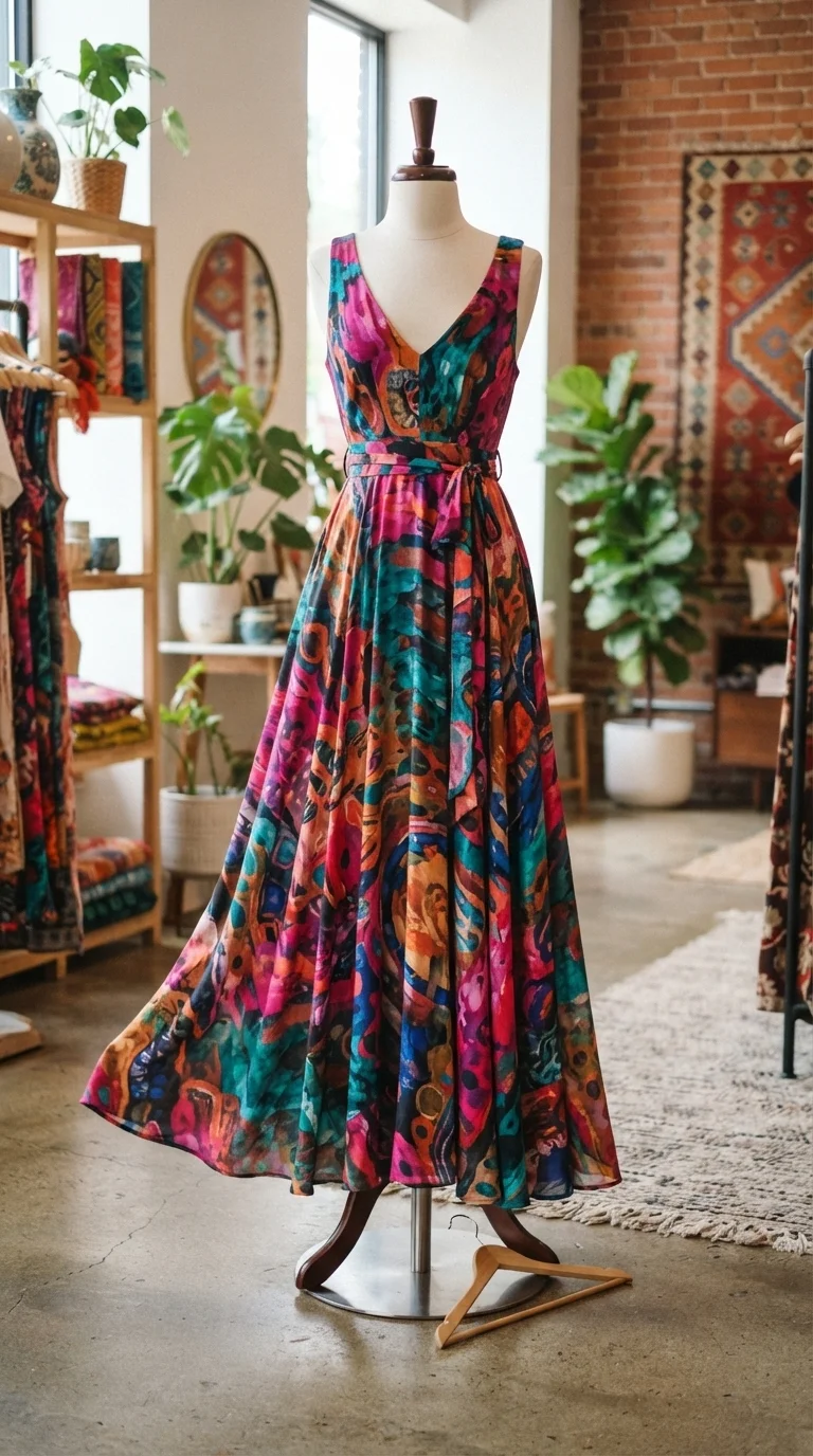 6. Bold Printed Maxi for a Statement Look