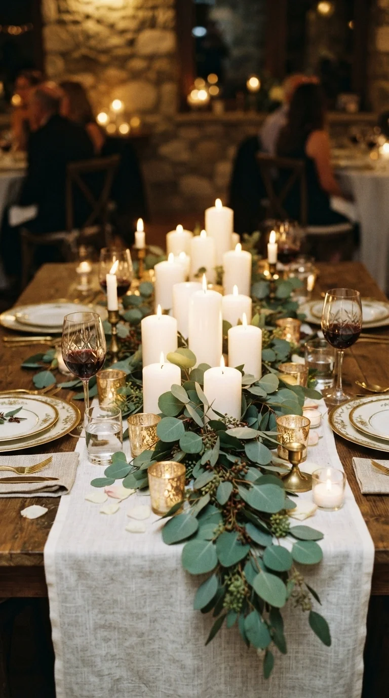 6. Elegant Candle Clusters as Centerpieces