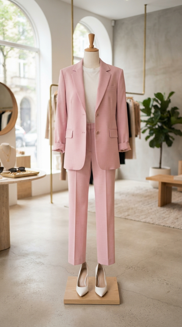 6. Elegant Pastel Power Suit